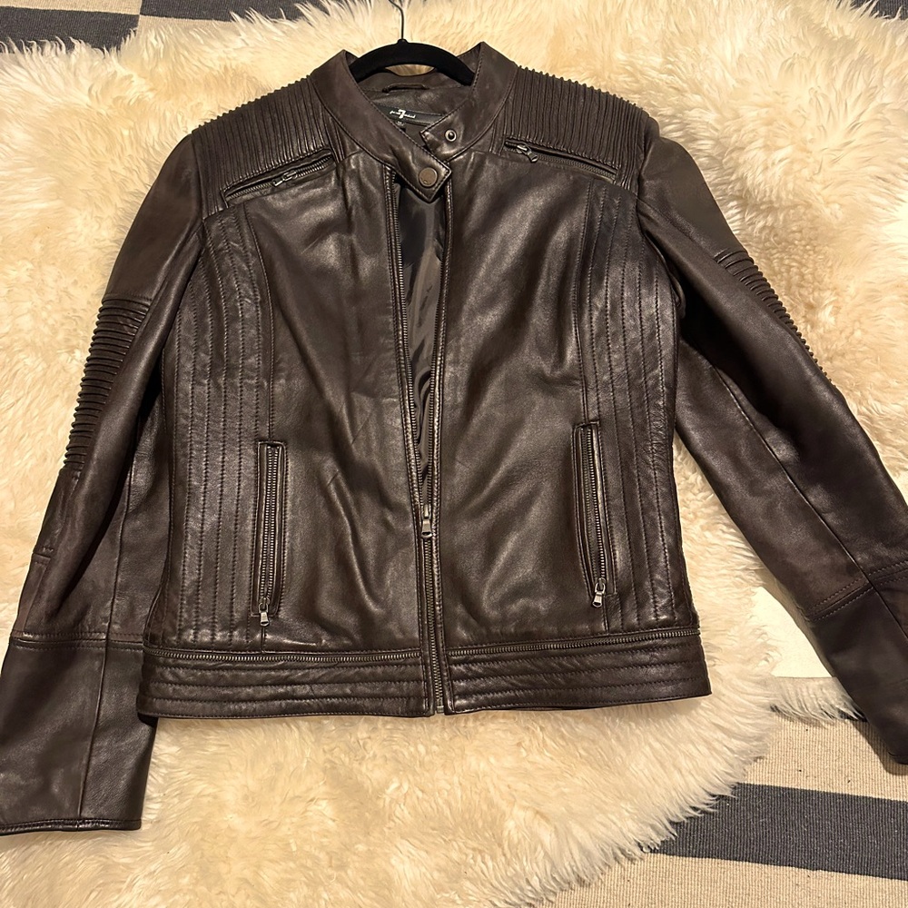 7 for all mankind Medium genuine leather jacket New without tags
